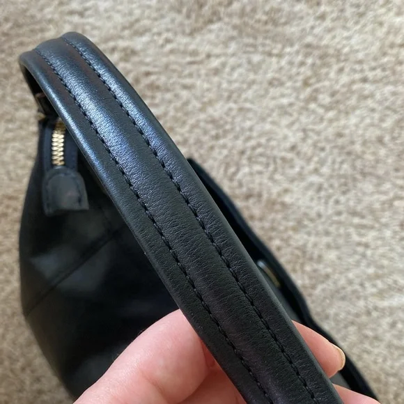 Kate Spade Womenʼs Black Boho Leather Handbag Shoulder Bag/Purse Polka Dot Lined - Picture 7 of 15